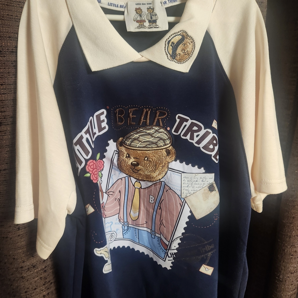 Kids Shirt - Navy and Cream
